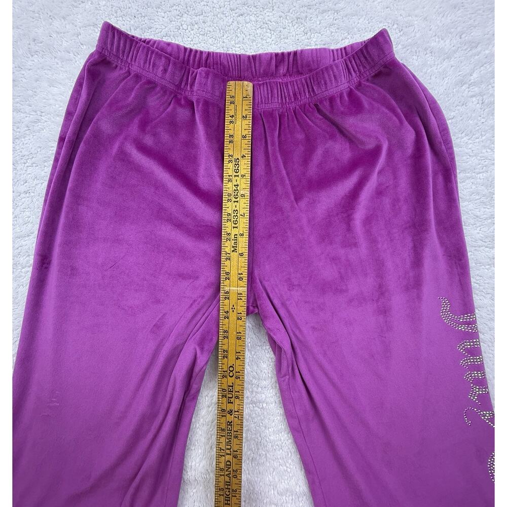 Juicy Couture Lounge Pants Womens XL Pink Luxe Velour Bling SpellOut Down Leg - Picture 12 of 12